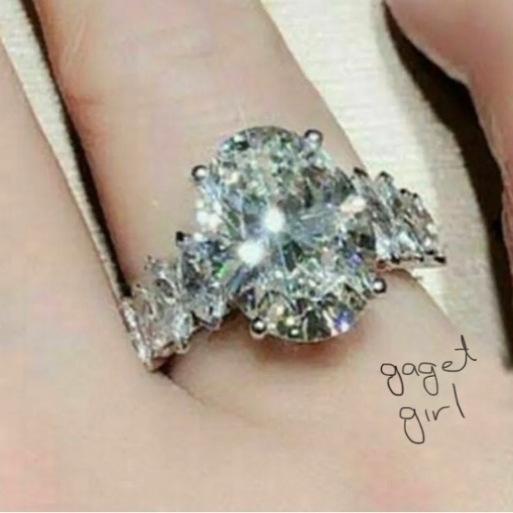 925 BRIDAL ENGAGEMENT RING WEDDING RING GG7 - Picture 4 of 6